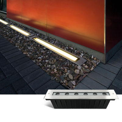 Lineare LED-Eingangslicht 12W DMX512 Edelstahl Frontdeckel Boden eingebettet