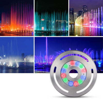 LED-Brunnenlicht Dimmbarer LED-RGB-Temperglas DC12V24V 12x3W RGB3in1 für Gartenanwendungen