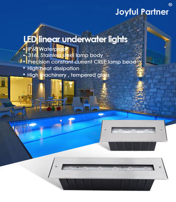 IP68 Unterwasserbeleuchtung RGB Farbe Edelstahl 316L 6*2W DC24V DMX 512 Steuerbar für Wasservorhänge