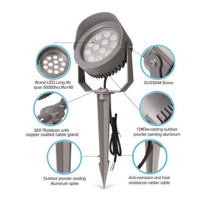 DMX512 Farbenfrohe Außen LED Baumlicht 12W 24W 36W IP65 Rgb Spike Lichter