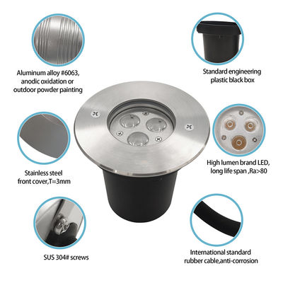 3W Outdoor LED Untergrundlicht 3000k Warmweiß in der Bodenbeleuchtung