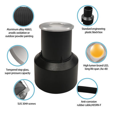 Mini-Decklicht 12V 24V 1W 2W LED Einfarbig DIA 38MM für Gartenplatz