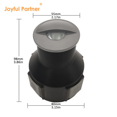 Einseitige Ansicht Mini LED Vergrabenes Licht DC 24V Edelstahl 316 Frostglas Halbschattierung