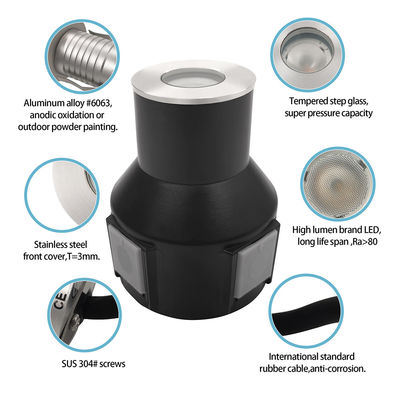 3W IP67 Gartenleiter RGB3in1 Aluminiumgehäuse Edelstahl Frontdeckel mit zweijähriger Garantie