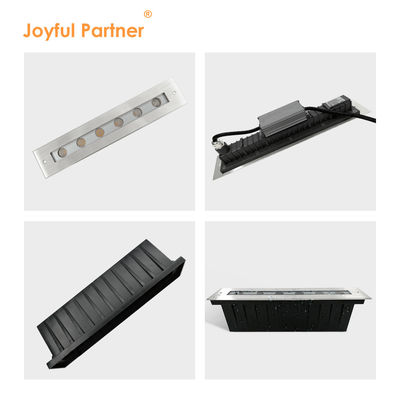 Lineare LED-Eingangslicht 12W DMX512 Edelstahl Frontdeckel Boden eingebettet