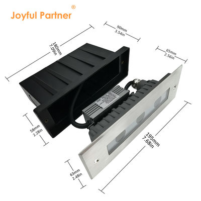 LED-Bodenlicht DC24V 3W 6W 3000K #316 SS IP67 Linienlänge 195MM +Temperglas