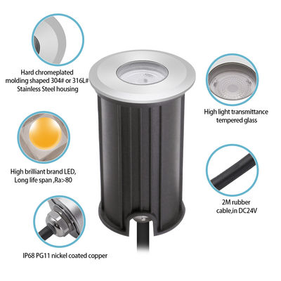 1W IP68 Wasserdichte Unterwasserleuchten 316SS 12V 24V LED-Poolleuchten 2700k - 6500k