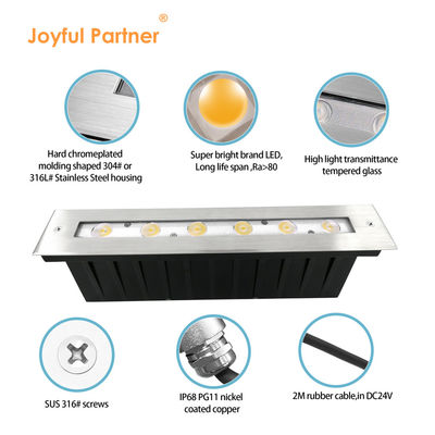 Unterwasser-Linienlicht 316 aus Edelstahl DMX 512 RGB 12W DC24V Asymmetrische Linse RGB3IN1