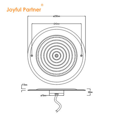 IP68 LED PAR56 Poollicht RGB Farbwechsel 12VDC AC 35W DIA280mm SMD2835 432pcs mit Farbpaket
