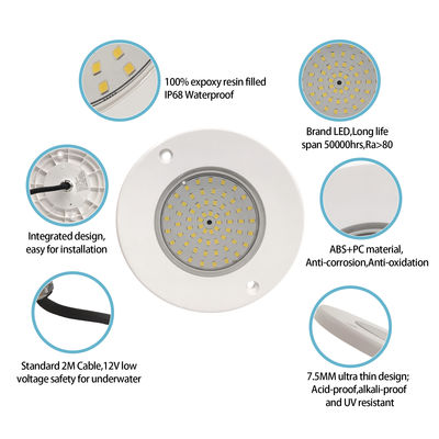 6W LED PAR56 Poollicht Ultra dünnes PC-Material Wand montiert für Schwimmbad