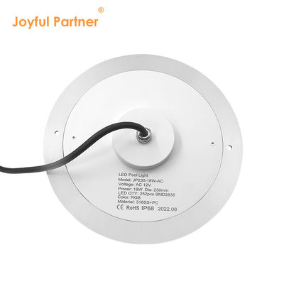 RGB Schwimmbadlicht IP68 DC12V 18W 25W 35W LED DIA230MM SMD2835 324 Stück