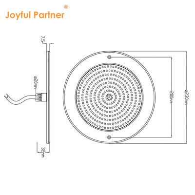 IP68 LED-Pooltischlicht 12V 230MM Oberflächenaufbau Unterwasserlicht