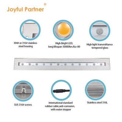 SS316L Unterwasser-Linearlicht 3000K 4000K 6000K IP68 LED Wandwaschlampe