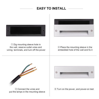 Rechteck 220V 5W LED-Wandlicht IP65 3000K Außenlicht