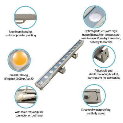 Aluminium Farbe 18W LED Wand Waschmaschine Lichter Außenwasserdicht Linearlicht