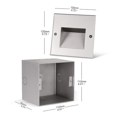 Quadratische Aluminium-Treppe Einbauleuchte 3w DC 24v Aluminiummaterial für stilvolle Innenräume