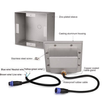 AC100~240V Treppenleuchten LED 6W COB Eingebaute IP65 120*120mm Für den Korridor LED Wand Ecke Licht