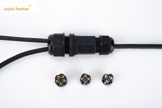 1 in 2 Out Schwarz IP68 Schnellanschluss Wasserdichtes Untergrundkabelverbindungsfach