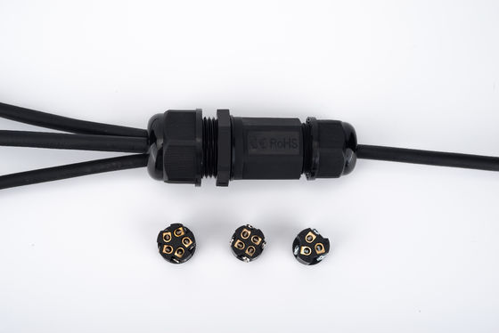 IP68 Schnellverbinder wasserdicht 1 Eingang 2 Ausgänge Schwarz für Unterirdische Kabelanschlussdose