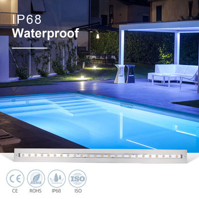 Unterwasserlineare Poollampe IP68 48W RGB aus Edelstahl 316