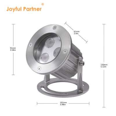 3x2W RGBW 4in1 aus Edelstahl 316SS IP68 Lichtwinkel 60 Grad 12 Volt Unterwasserlampen