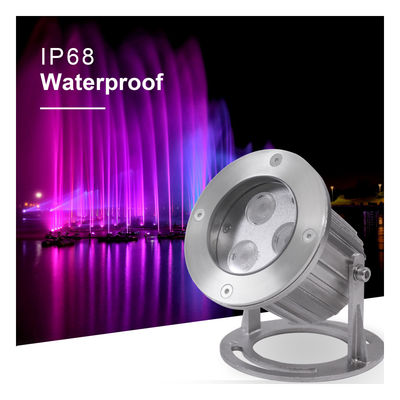 3x2W RGBW 4in1 aus Edelstahl 316SS IP68 Lichtwinkel 60 Grad 12 Volt Unterwasserlampen