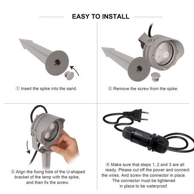 3W 6W RGB IP67 wasserdicht DC12V 24V Optical Reflector LED Plastik Spike Spot Light für Gartenbäume