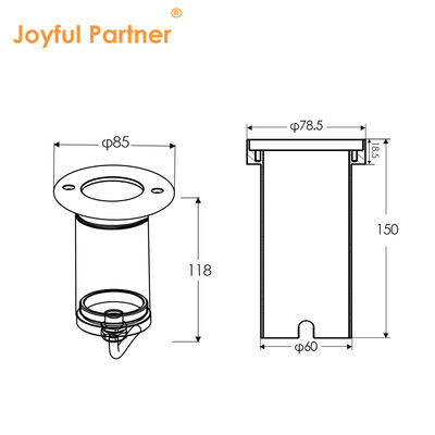 Gartenuntergrundlicht IP65 Wasserdicht Aluminium AC100-240V COB LED 6W Mit Montagebox