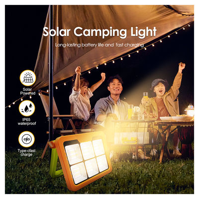 Portable Led Solar Flood Light SMD LED IP65 Wasserdicht mit Fernbedienung Warme weiße 3000K wiederaufladbare Batterie