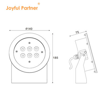 Wasserdichte Unterwasserlampe 12V 24V RGBW Farbwechsel DMX512 Steuerung DIA 140MM 30° Abstrahlwinkel