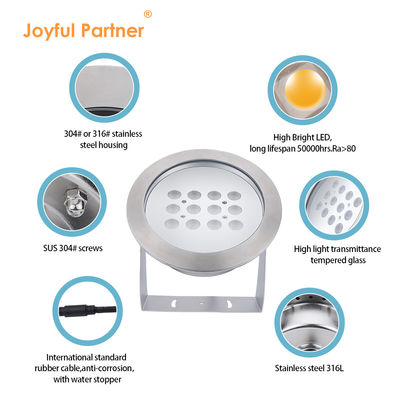 Wasserdichter Unterwasser-Spotlight, kundenspezifisch RGBW IP68 12W 24W 36W 48W für Unterwasseranwendungen