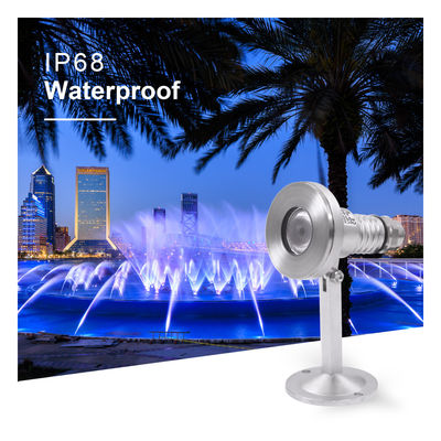 LED Unterwasser-Spotlicht wasserdicht IK07 1*2W LED DC24V DMX RGBW 6W für Brunnen