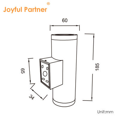 Sconce Außenwandlicht IP65 Modern Matte Schwarz Aluminium Zylinder Garten Veranda Auf und Ab Licht