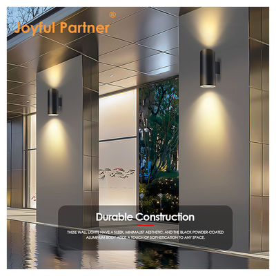 Sconce Außenwandlicht IP65 Modern Matte Schwarz Aluminium Zylinder Garten Veranda Auf und Ab Licht