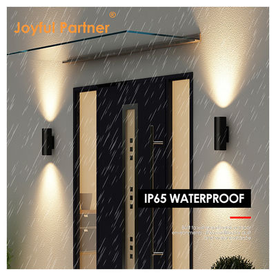 Sconce Außenwandlicht IP65 Modern Matte Schwarz Aluminium Zylinder Garten Veranda Auf und Ab Licht