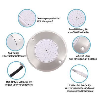 LED PAR56 Poollicht Unterwasserschwimmbad RGB-Licht Wandmontierte SMD-LED mit Farbbox