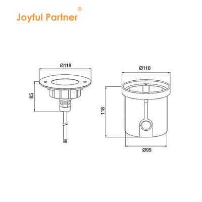 IP68 RGBW 4in1 wasserdichtes Quelllicht aus Edelstahl 316 DC 24V mit asymmetrischer Linse