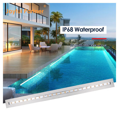 IP68 Unterwasser-Liniarlicht Edelstahl 316 24W LED DALI Dimmbar mit Kunststoff-Einbauhülle