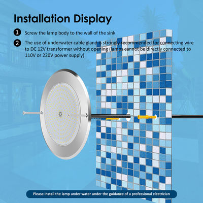 Unterwasser-LED-Schwimmbadleuchten 316 Edelstahl 25W Smd2835 Harz gefüllt Rgb 3000K