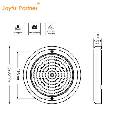 ABS Par56 Edelstahl-Poollicht AC 12v Oberflächenmontierte SMD LED 230mm Dia