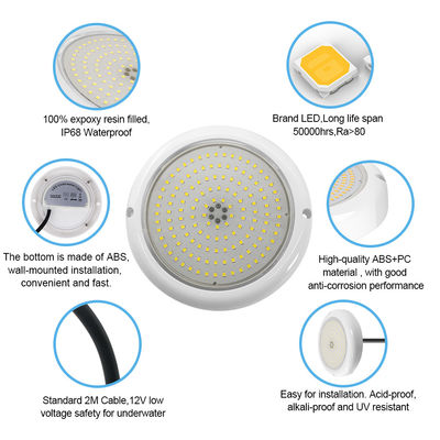 Poolleuchten Led Unterwasser PAR56 Betonwandfläche mit 18 Tasten Fernbedienung