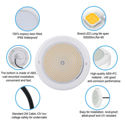 DMX-Poolleuchten IP68 18W AC12V Fernbedienung Wasserdicht PC PAR56 Weißlicht