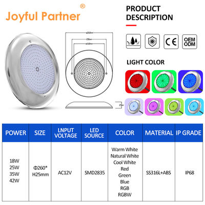 Joyful Pool Lichter 12v AC Upgrade SMD Chip RGB Farbe IP68 All in einem Set Design für Beton Pool