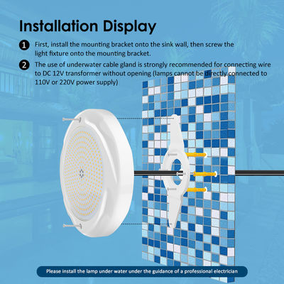 35W LED-Schwimmbadbeleuchtung für Betonbecken SPA 230*35mm ABS Material AC12V RGB RGBW