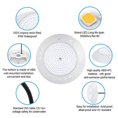 18W Par56 LED-Schwimmbad Oberflächengestützte Led-Unterwasserbeckenleuchten AC 12V RGB für Waterscape-Gärten