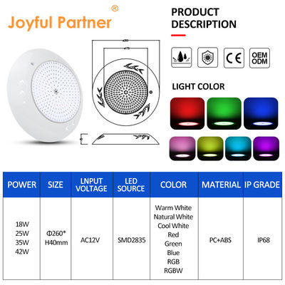 IP68 Wasserdichte RGB-Poolleuchten SMD 2835 25W Warmweiß