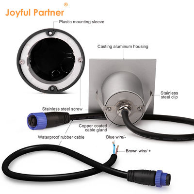 Intelligente LED-Wandlampe IP65 Aluminium Körper quadratische Form DC 24v 1w 2w 3w LED-Treppenlicht für den Korridor