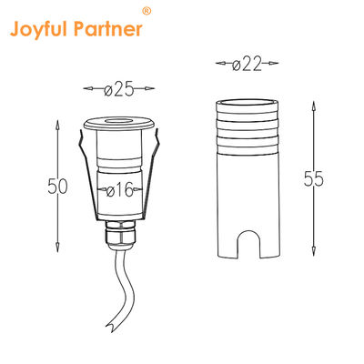 IP67Wasserdicht Außenrohr aus Edelstahl 316 Mini 1W Beton-LED