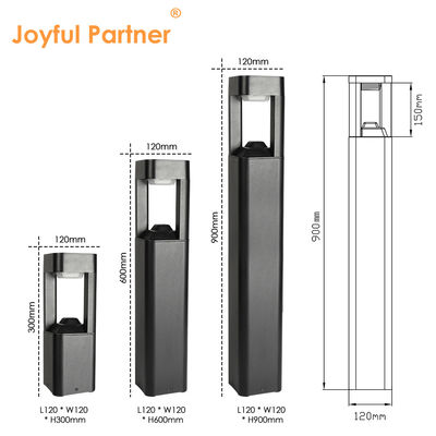 Landschaftspollarden Beleuchtung AC110-265V Pulverbeschichtetes Aluminium L120*W120*H300MM Für Straßendekoration