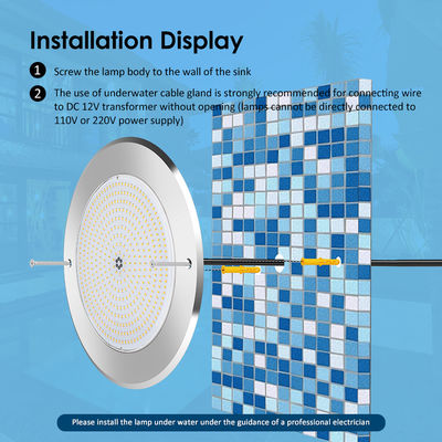 Fernbedienung Wasserbeckenleuchten Edelstahl 316 Oberflächenmontage 42W Poolleuchte AC12/24V RGB